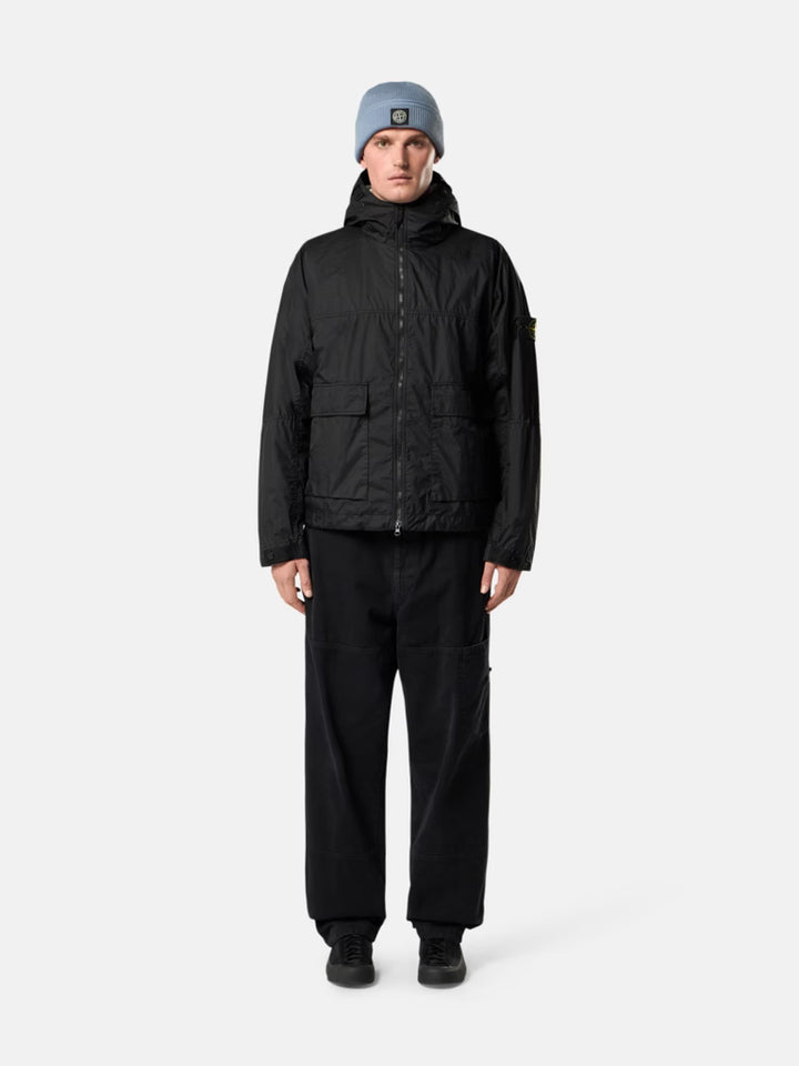 STONE ISLAND - Hooded jacket with water-resistant membrane Noir