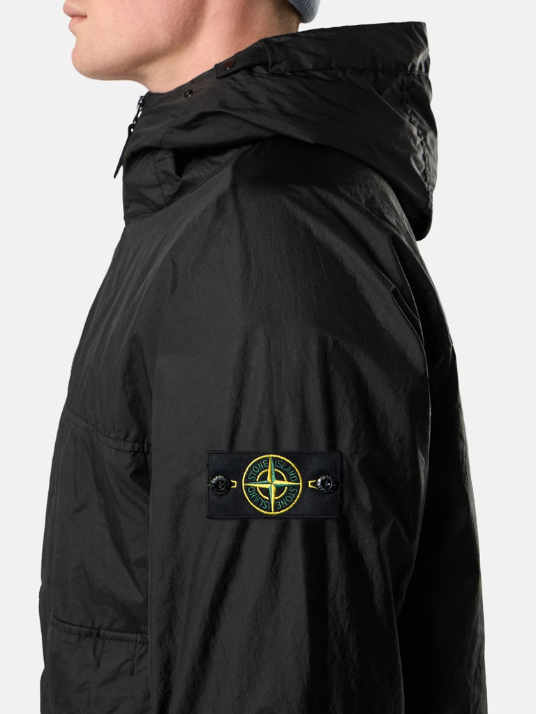 STONE ISLAND - Hooded jacket with water-resistant membrane Noir