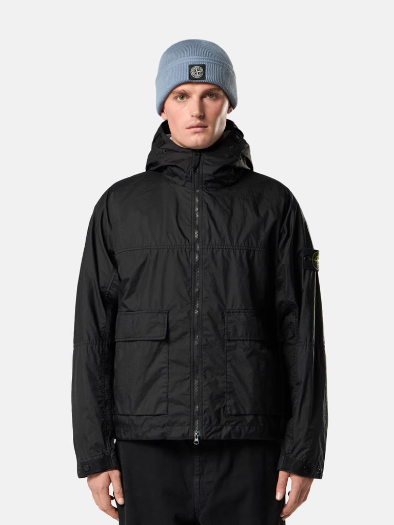 STONE ISLAND - Hooded jacket with water-resistant membrane Noir