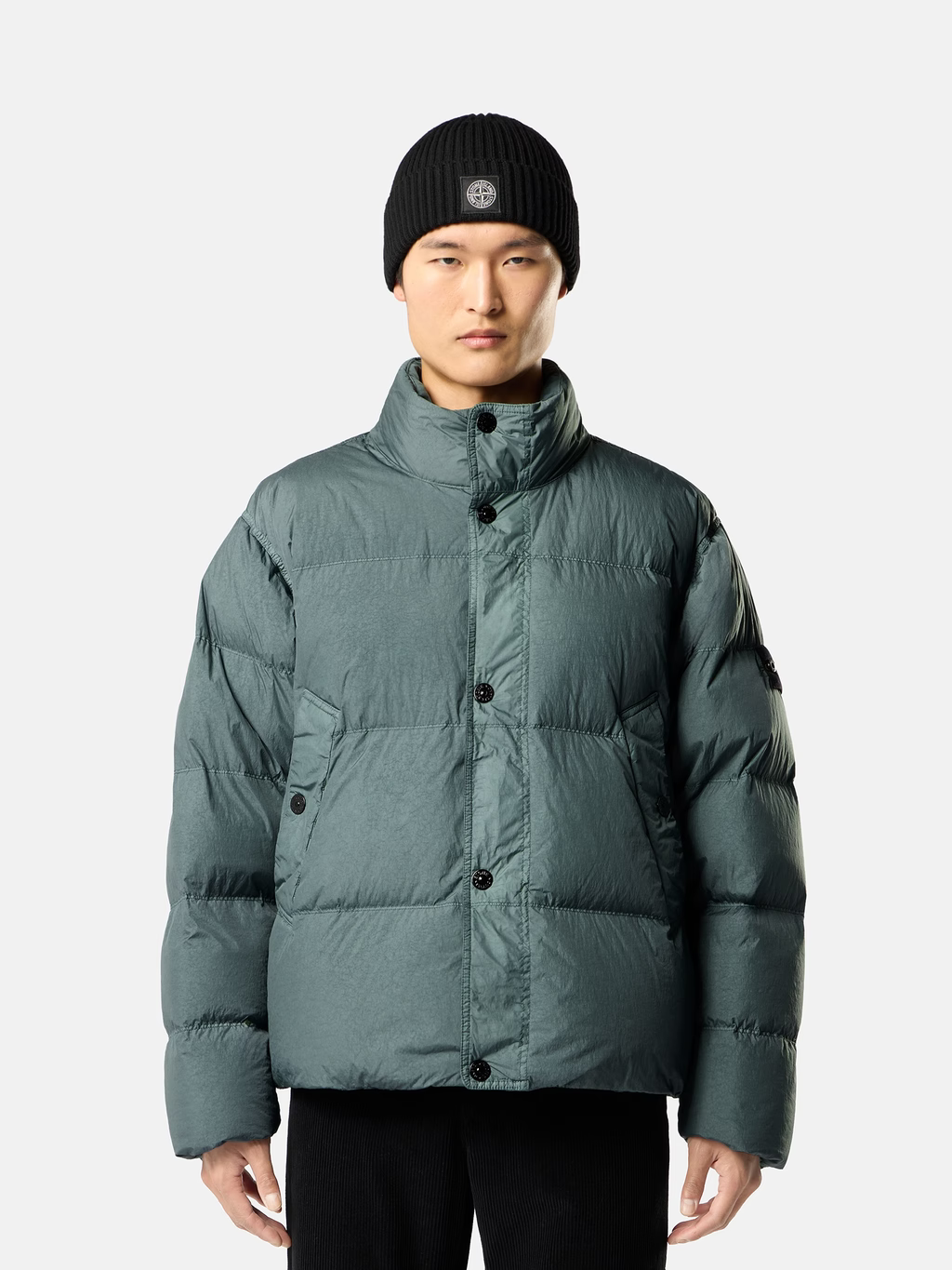 STONE ISLAND - Doudoune Crinkle Reps NY Vert océan