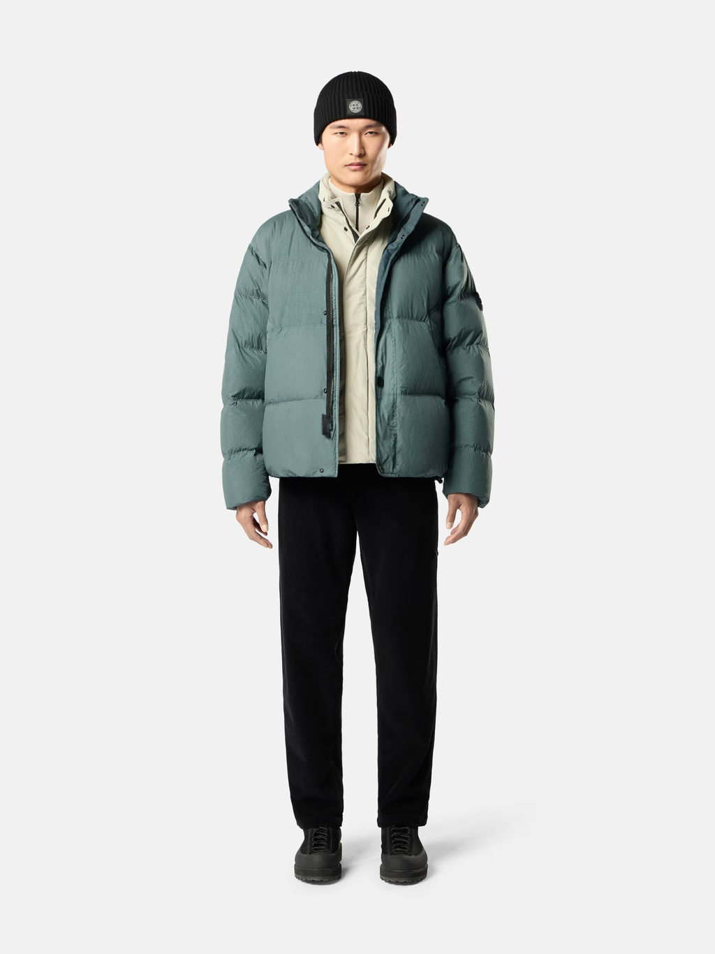 STONE ISLAND - Doudoune Crinkle Reps NY Vert océan