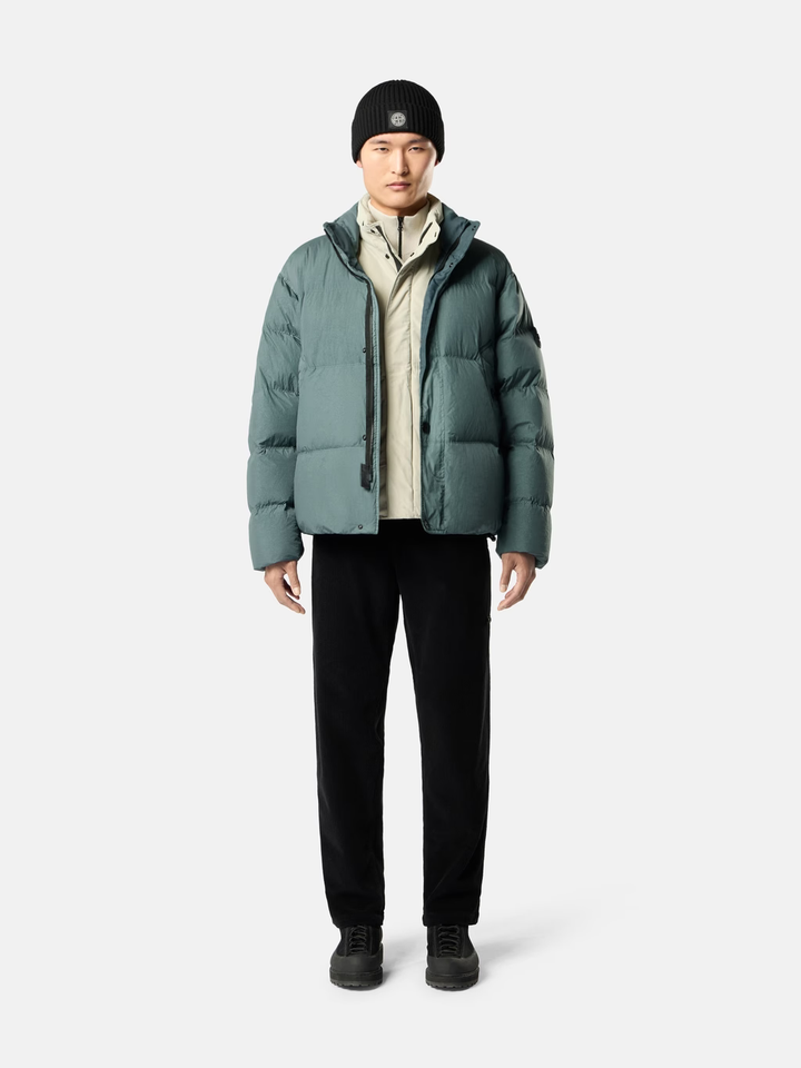 STONE ISLAND - Doudoune Crinkle Reps NY Vert océan