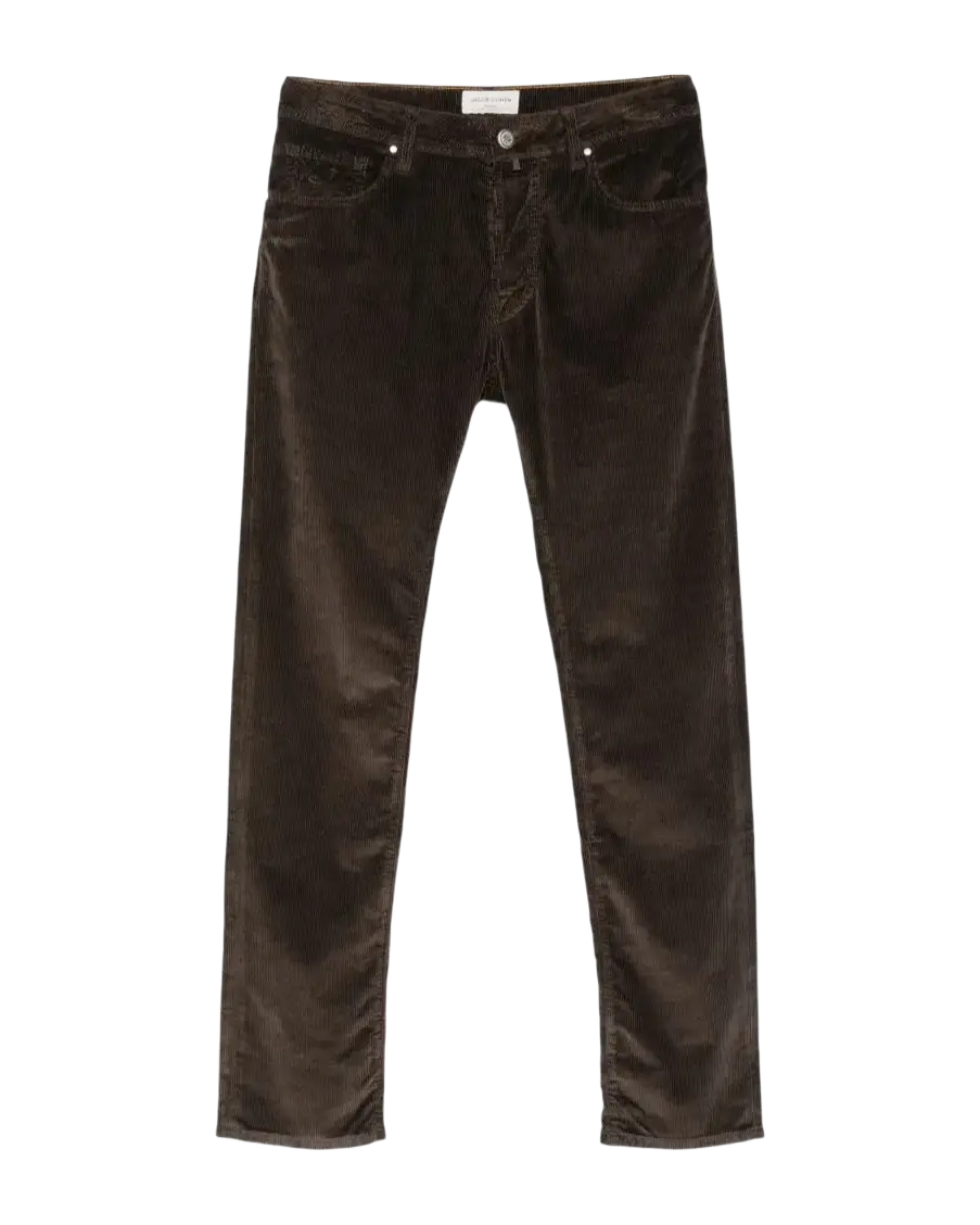 JACOB COHËN - Pantalon Bard Regular-Slim en velours côtelé stretch Marron