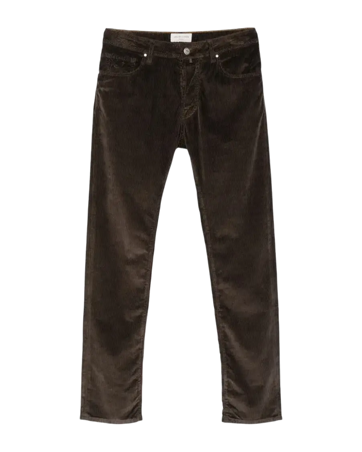 JACOB COHËN - Pantalon Bard Regular-Slim en velours côtelé stretch Marron