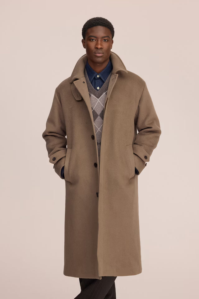 NN.07 - Manteau Gibson en Laine Mélangée Terre Cuite Marron