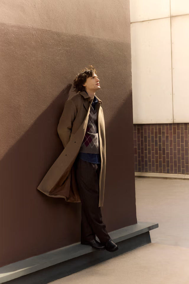 NN.07 - Manteau Gibson en Laine Mélangée Terre Cuite Marron