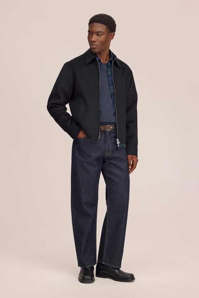 NN.07 - Veste Arlo en Mélange de Laine Brossée Noire
