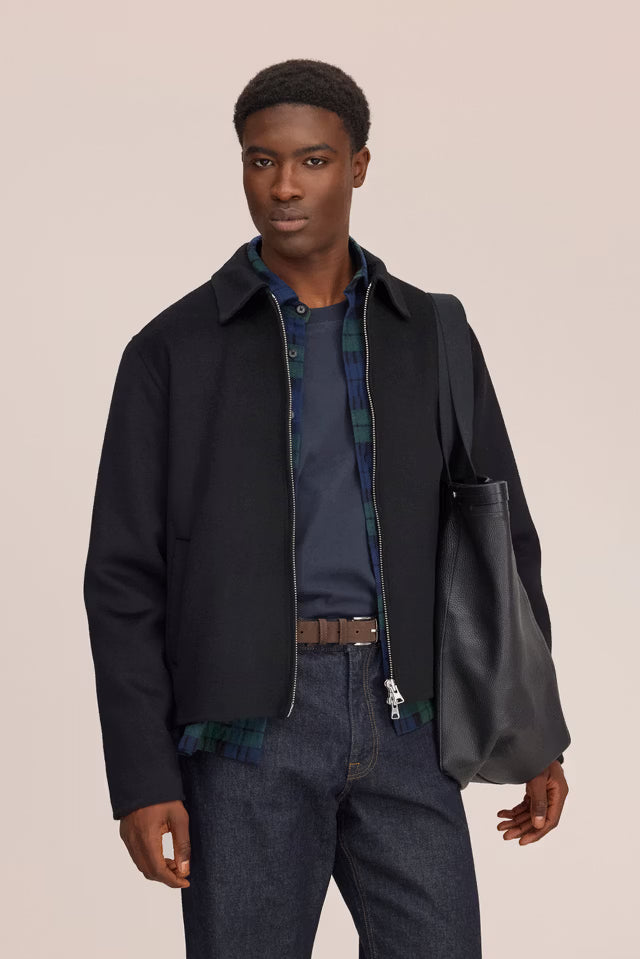 NN.07 - Veste Arlo en Mélange de Laine Brossée Noire