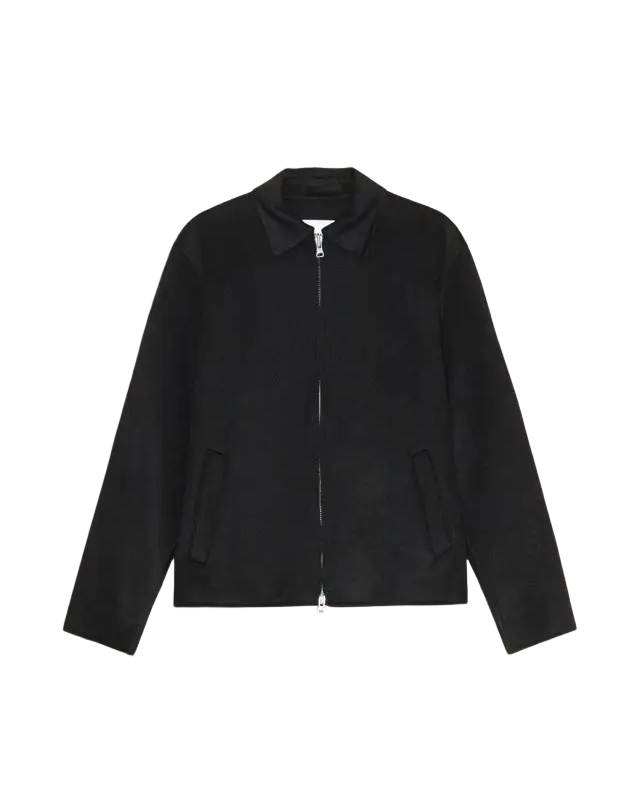 NN.07 - Veste Arlo en Mélange de Laine Brossée Noire