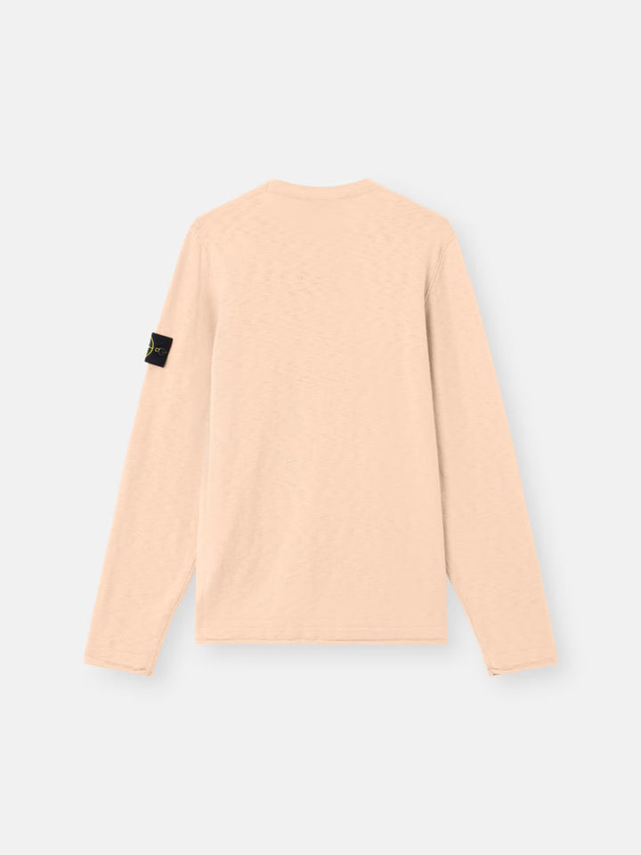 STONE ISLAND - Crewneck Jumper with Small Roll Finishes Rose pastel