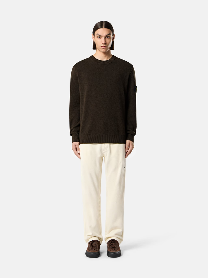 STONE ISLAND - Pull ras-du-cou en laine RWS Gris charbon