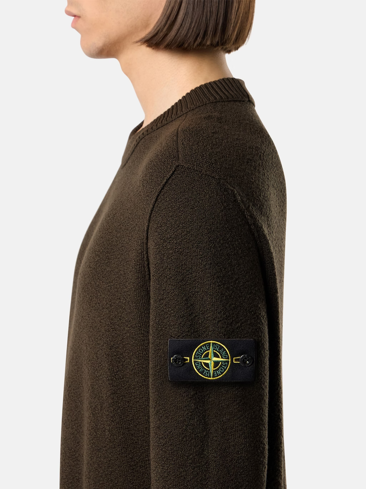 STONE ISLAND - Pull ras-du-cou en laine RWS Gris charbon