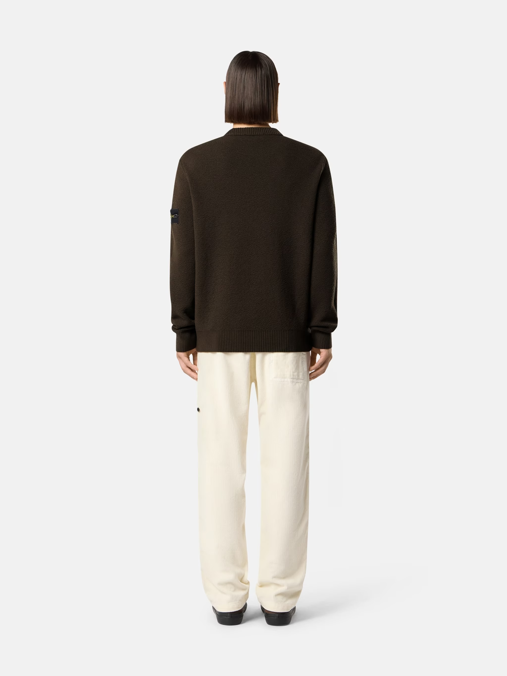 STONE ISLAND - Pull ras-du-cou en laine RWS Gris charbon