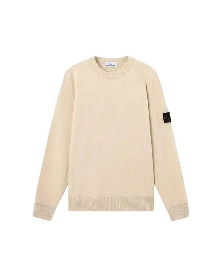 STONE ISLAND - Pull ample en laine Geelong légère Biscuit chiné