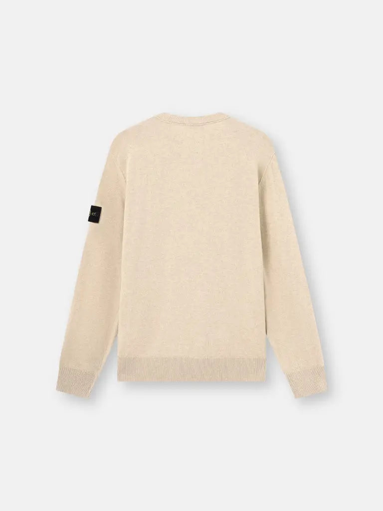 STONE ISLAND - Pull ample en laine Geelong légère Biscuit chiné