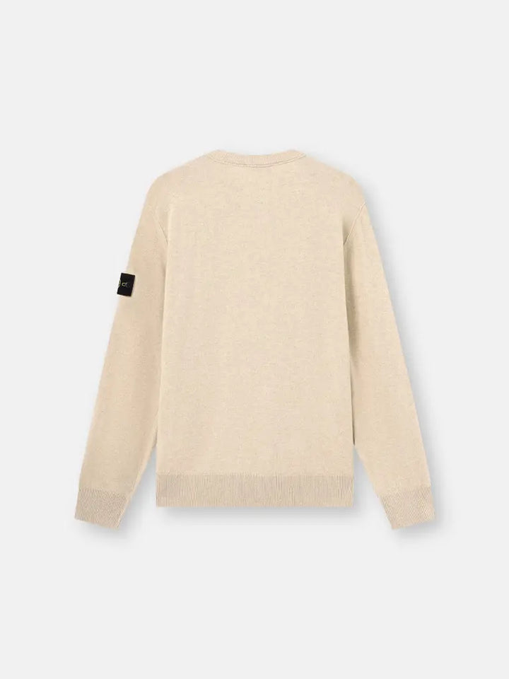 STONE ISLAND - Pull ample en laine Geelong légère Biscuit chiné
