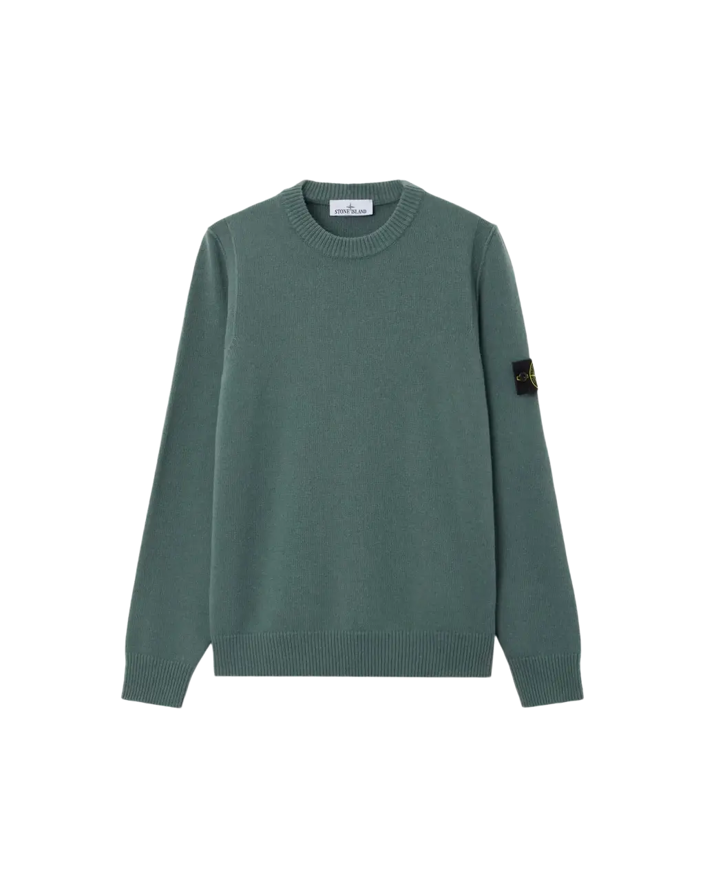 STONE ISLAND - Pull ras-du-cou en laine d’agneau Vert océan