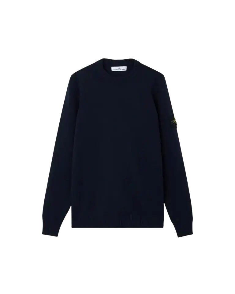 STONE ISLAND - Pull en Laine d'Agneau Bleu Marine