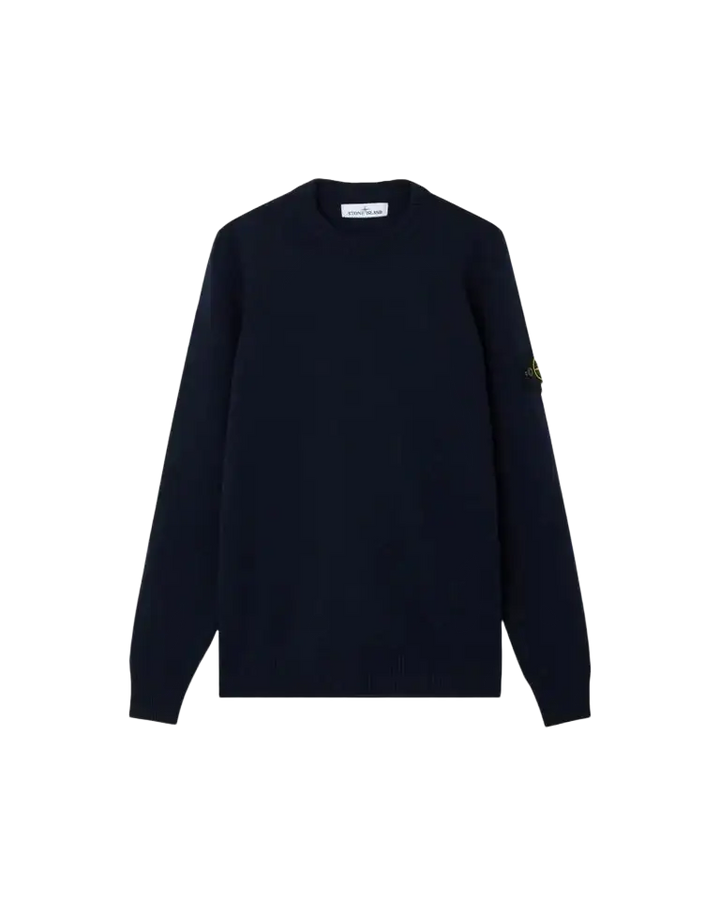 STONE ISLAND - Pull en Laine d'Agneau Bleu Marine