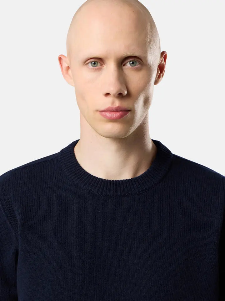 STONE ISLAND - Pull en Laine d'Agneau Bleu Marine