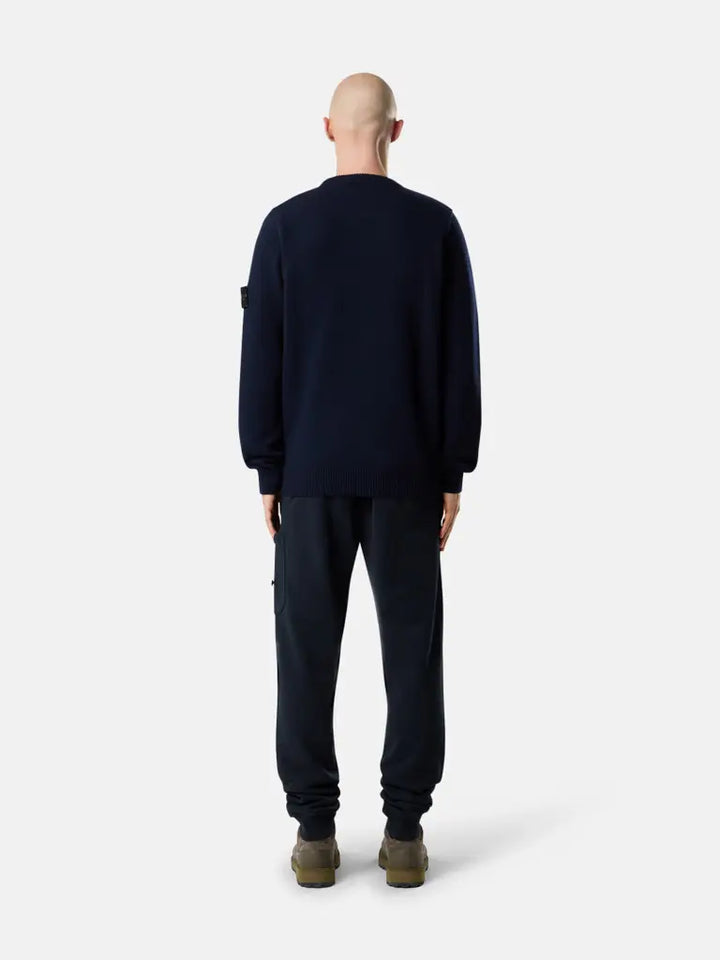 STONE ISLAND - Pull en Laine d'Agneau Bleu Marine
