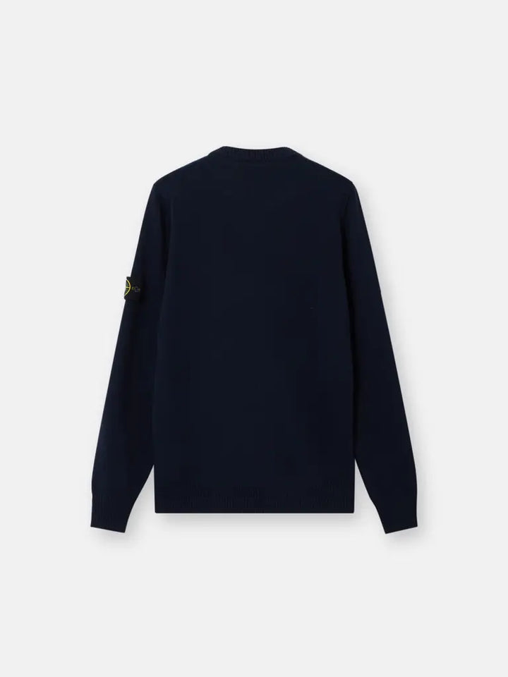 STONE ISLAND - Pull en Laine d'Agneau Bleu Marine