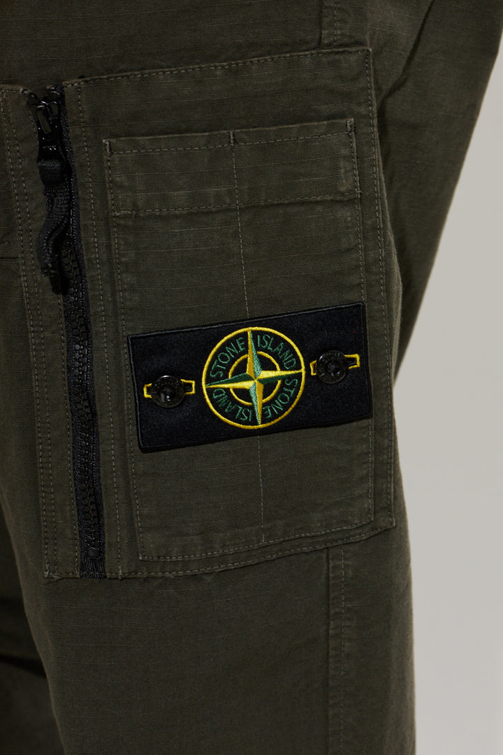 STONE ISLAND - Pantalon cargo en coton Gris anthracite