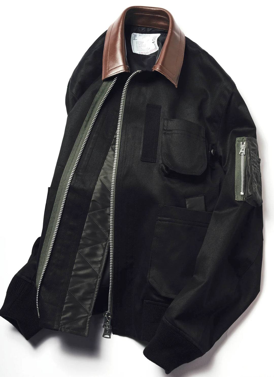 SACAÏ - Blouson Chino en Coton Noir