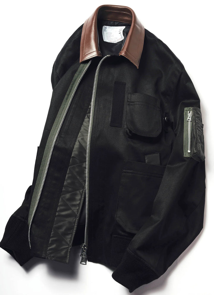 SACAÏ - Blouson Chino en Coton Noir