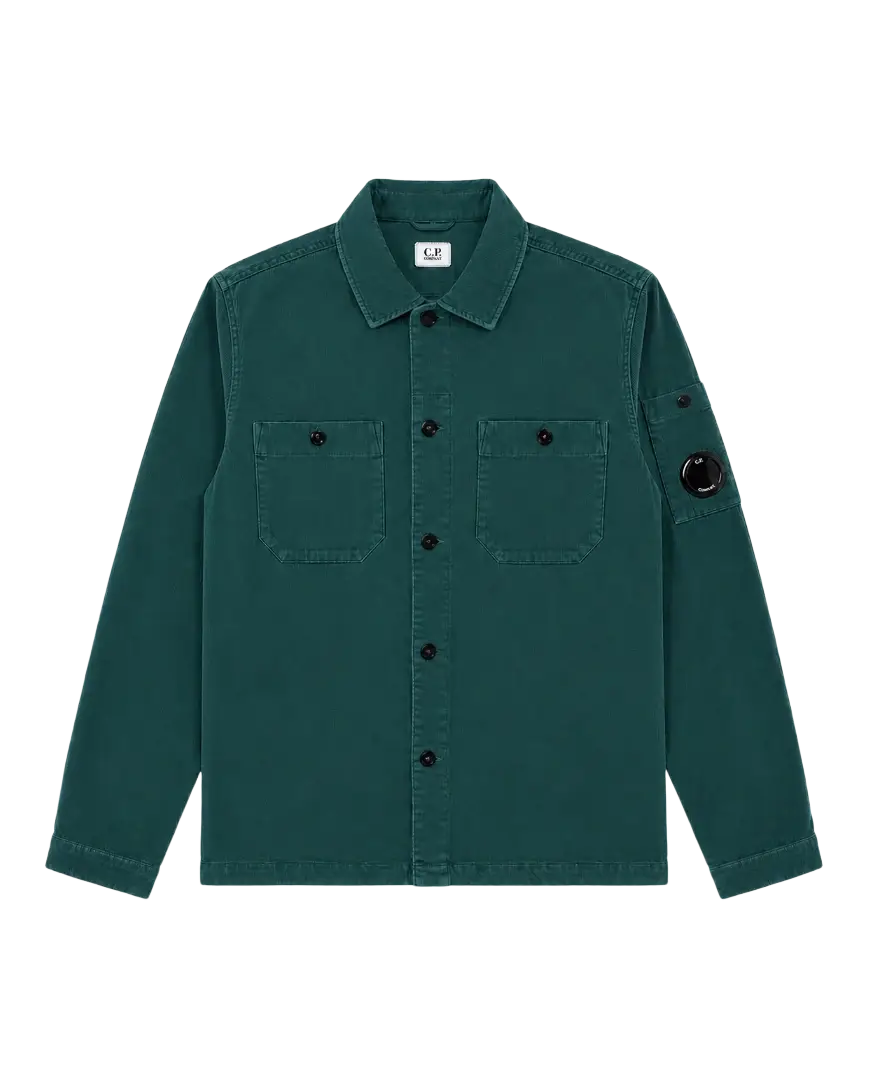 C.P. COMPANY - Surchemise en velours côtelé à Lens Vert sapin