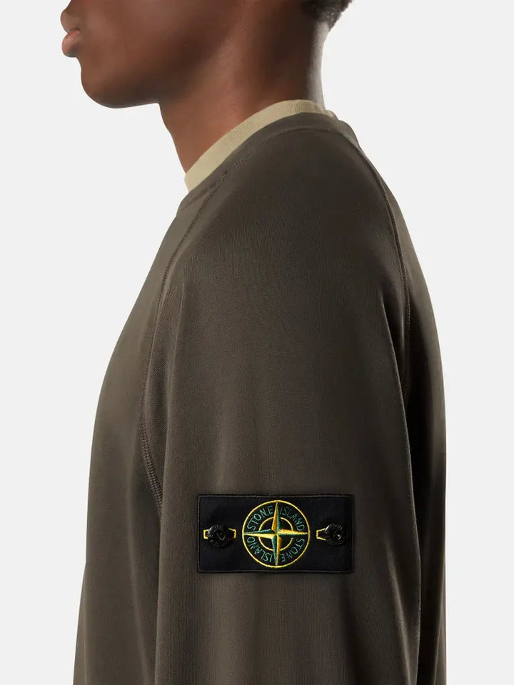 STONE ISLAND - Sweat Oversize en Coton Gris Charbon