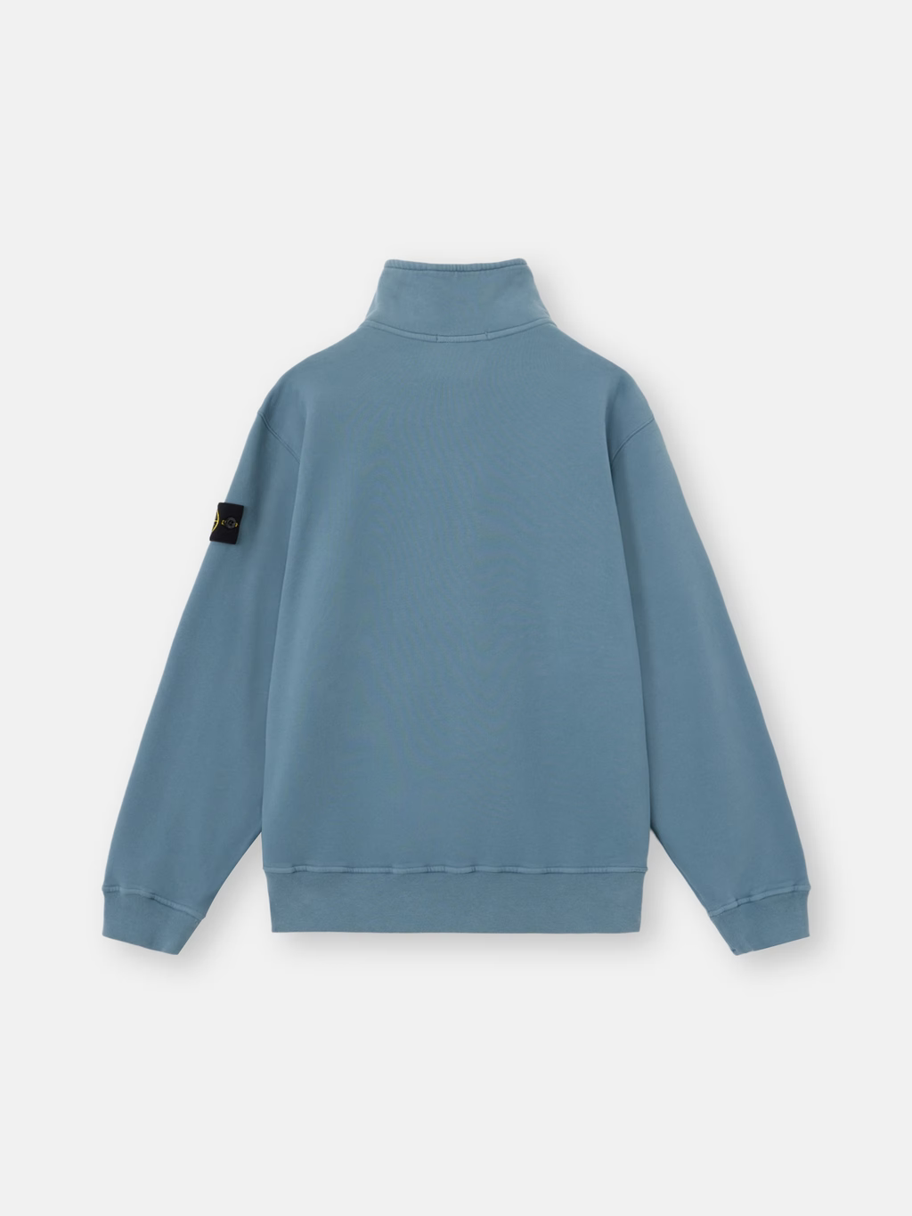STONE ISLAND - Sweat-shirt col montant zippé en coton Bleu acier