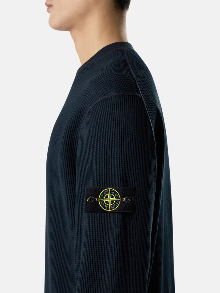 STONE ISLAND - Sweat-shirt Ras-du-cou Coupe Regular Marine