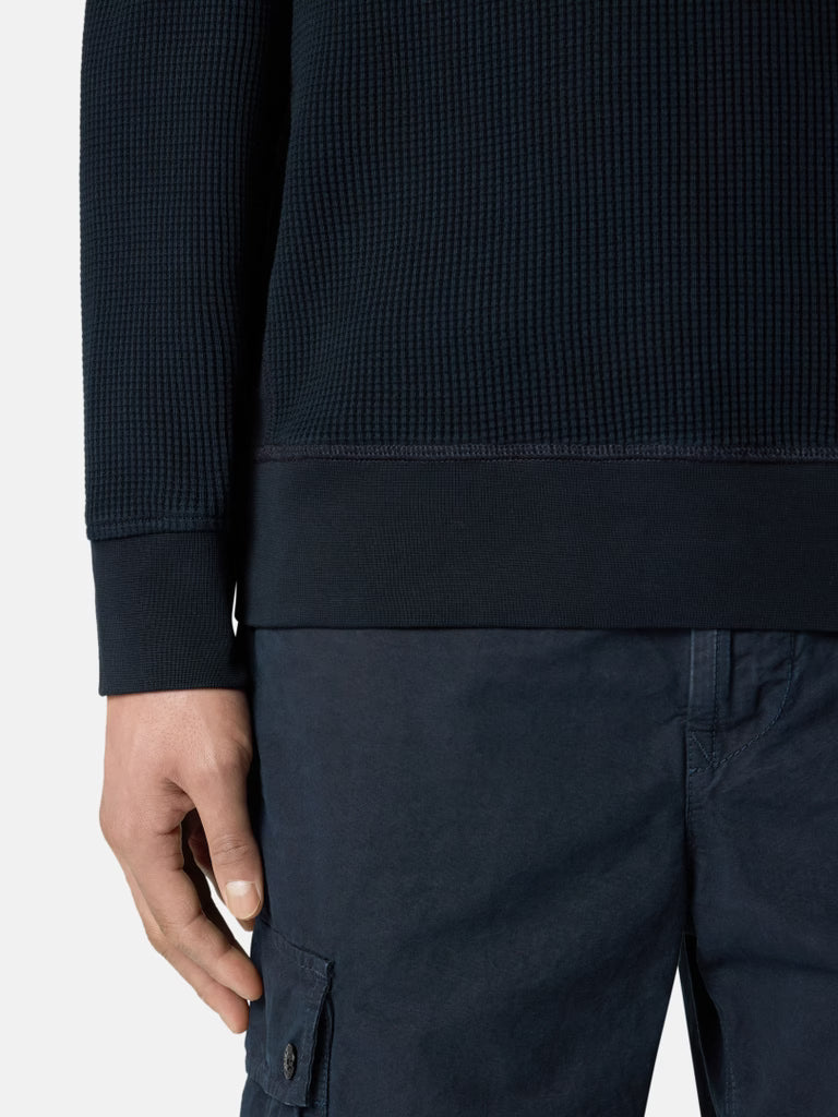 STONE ISLAND - Sweat-shirt Ras-du-cou Coupe Regular Marine