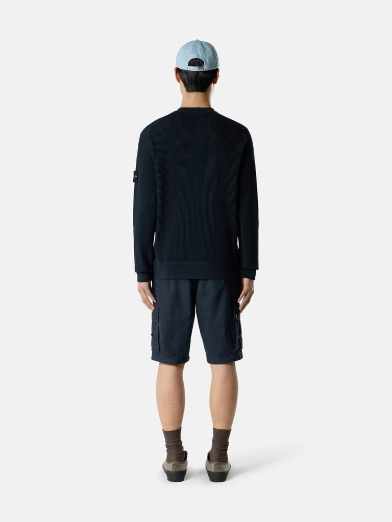STONE ISLAND - Sweat-shirt Ras-du-cou Coupe Regular Marine