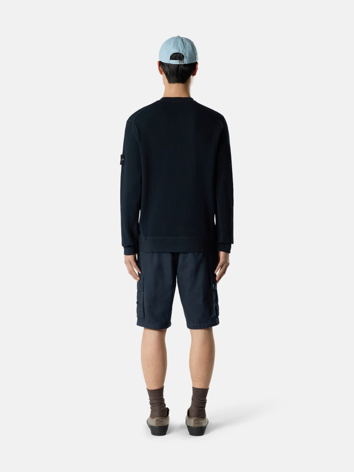 STONE ISLAND - Sweat-shirt Ras-du-cou Coupe Regular Marine