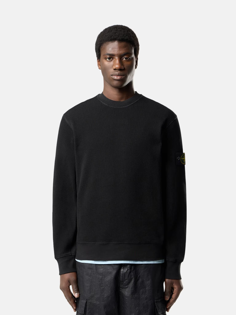 STONE ISLAND - Regular-fit Crewneck Sweatshirt Noir