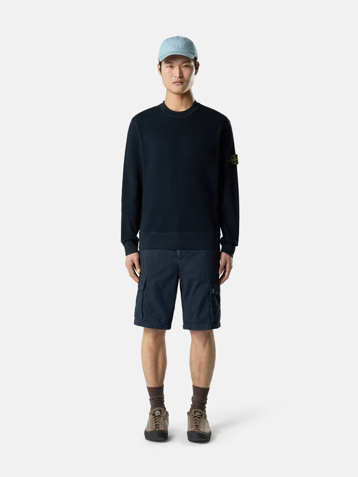 STONE ISLAND - Sweat-shirt Ras-du-cou Coupe Regular Marine