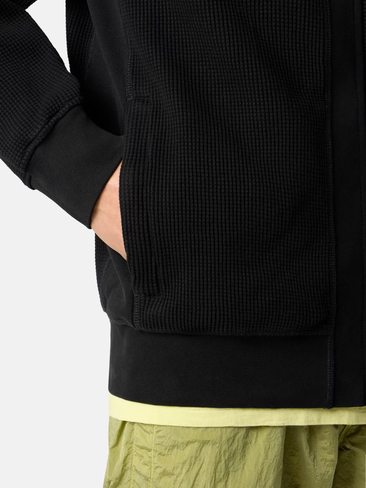 STONE ISLAND - Sweatshirt Zippé à Capuche Coupe Regular avec Poches Noir