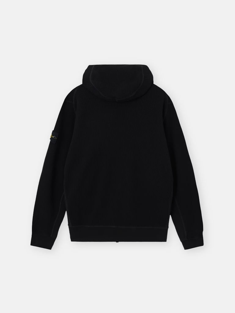STONE ISLAND - Sweatshirt Zippé à Capuche Coupe Regular avec Poches Noir