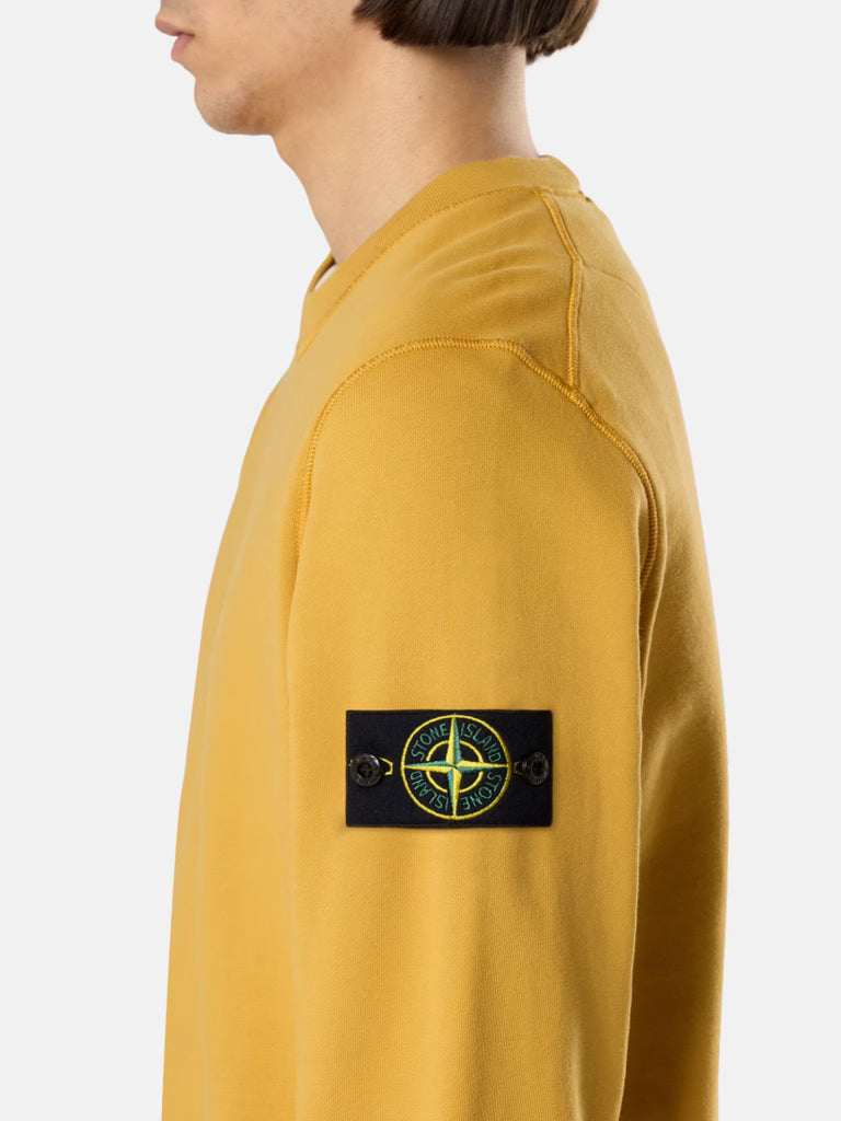 STONE ISLAND - Regular-fit Crewneck Sweatshirt with Raglan Sleeves Jaune moutarde