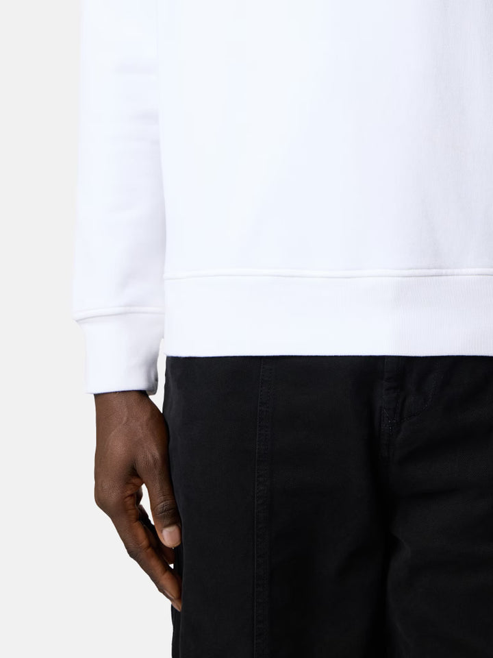 STONE ISLAND - Sweat-shirt Ras-du-cou Coupe Regular avec Manches Raglan Blanc