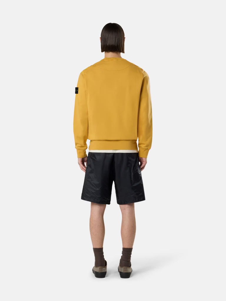 STONE ISLAND - Regular-fit Crewneck Sweatshirt with Raglan Sleeves Jaune moutarde