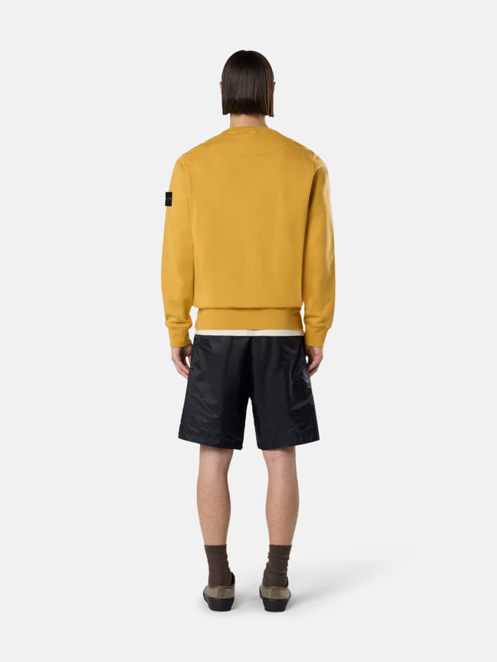 STONE ISLAND - Regular-fit Crewneck Sweatshirt with Raglan Sleeves Jaune moutarde