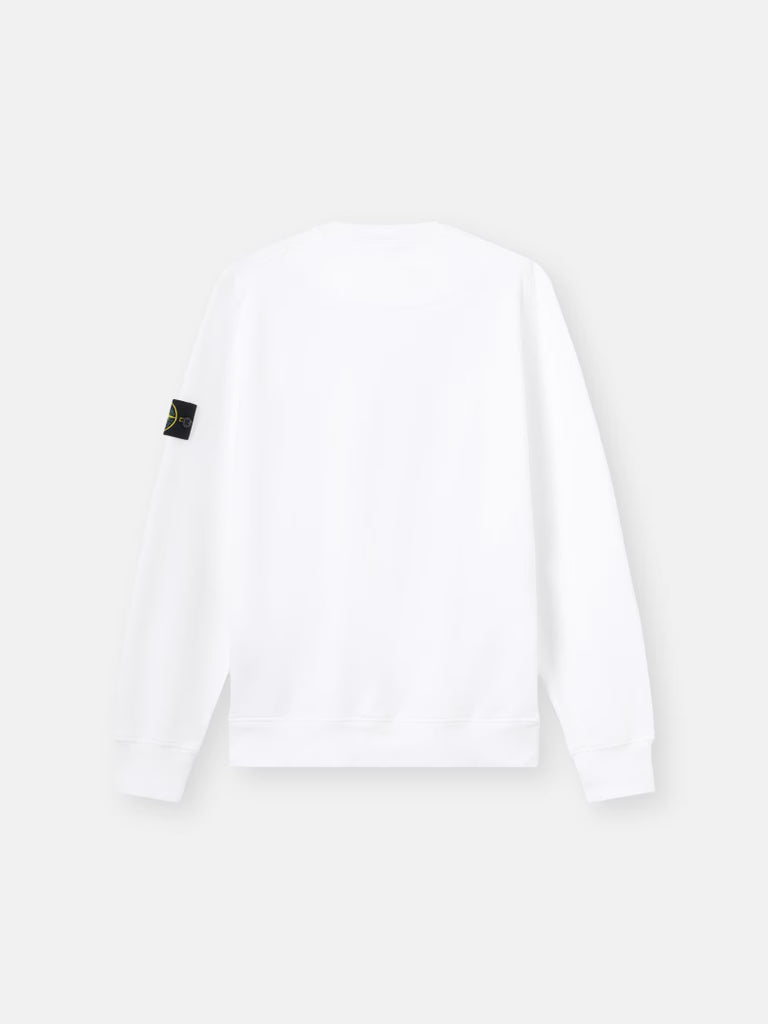 STONE ISLAND - Sweat-shirt Ras-du-cou Coupe Regular avec Manches Raglan Blanc