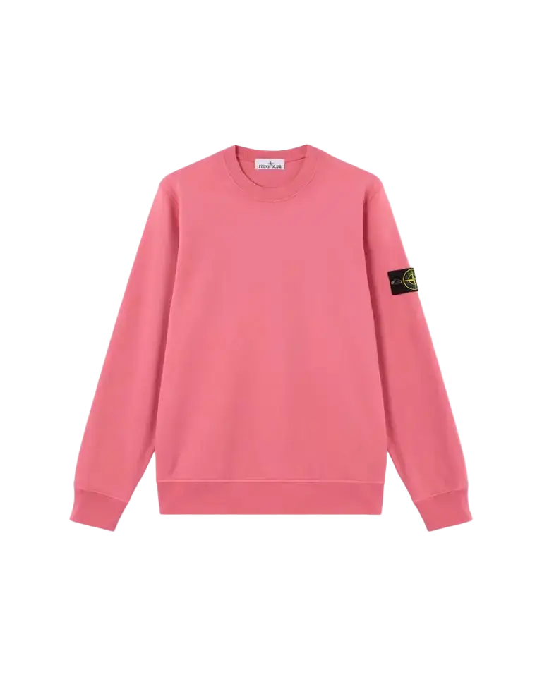 STONE ISLAND – Sweat ras-du-cou en coton biologique Rouge géranium