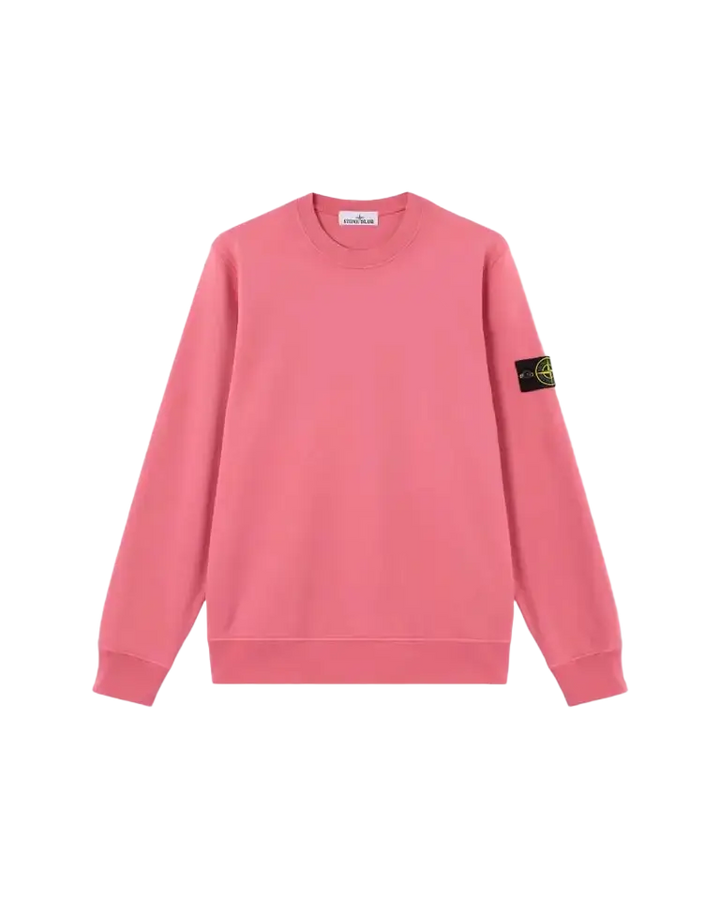 STONE ISLAND – Sweat ras-du-cou en coton biologique Rouge géranium