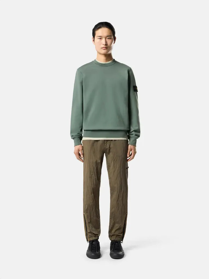 STONE ISLAND – Sweat ras-du-cou en coton biologique Vert océan