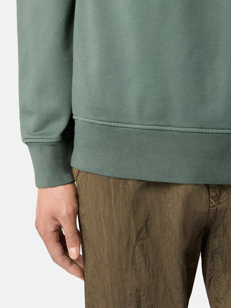 STONE ISLAND – Sweat ras-du-cou en coton biologique Vert océan