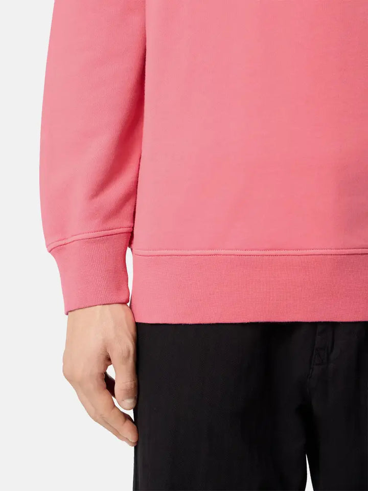 STONE ISLAND – Sweat ras-du-cou en coton biologique Rouge géranium